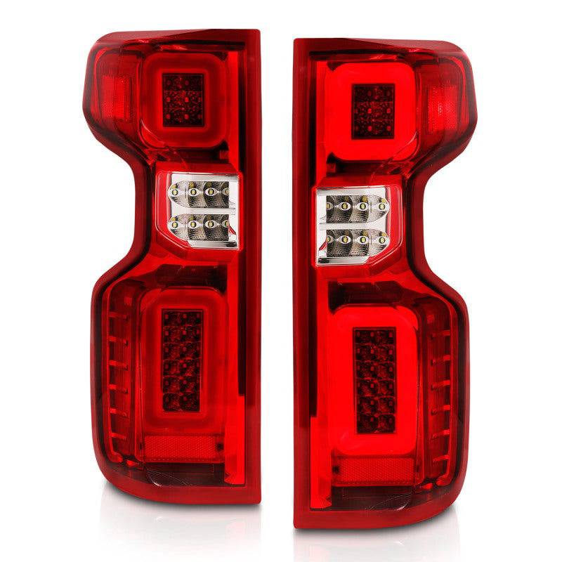 Anzo 19-21 Chevy Silverado Full LED Tailights Chrome Housing Red/Clear Lens G2 (w/C Light Bars) - Striker Modified