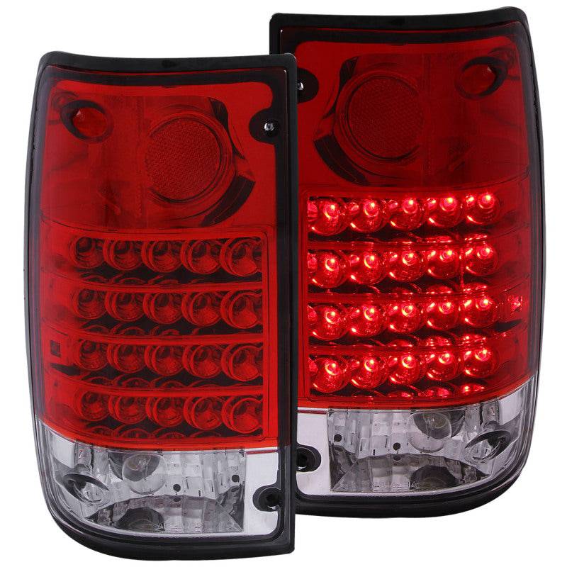 ANZO 1989-1995 Toyota Pickup LED Taillights Red/Clear - Striker Modified