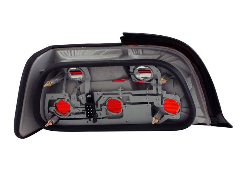 ANZO 1992-1998 BMW 3 Series E36 Coupe/Convertable Taillights Red/Clear - Striker Modified