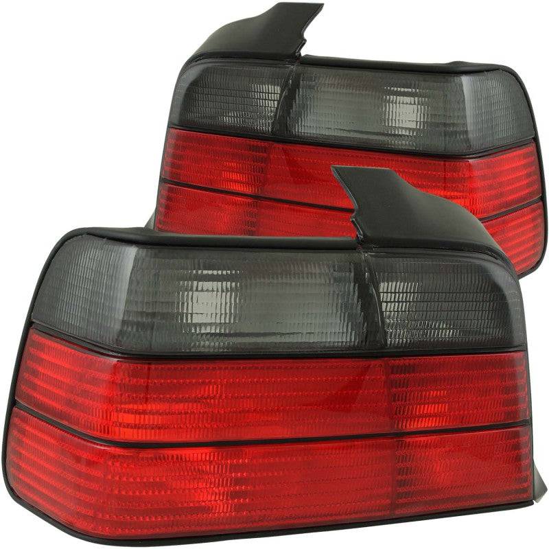 ANZO 1992-1998 BMW 3 Series E36 Sedan Taillights Red/Smoke - Striker Modified