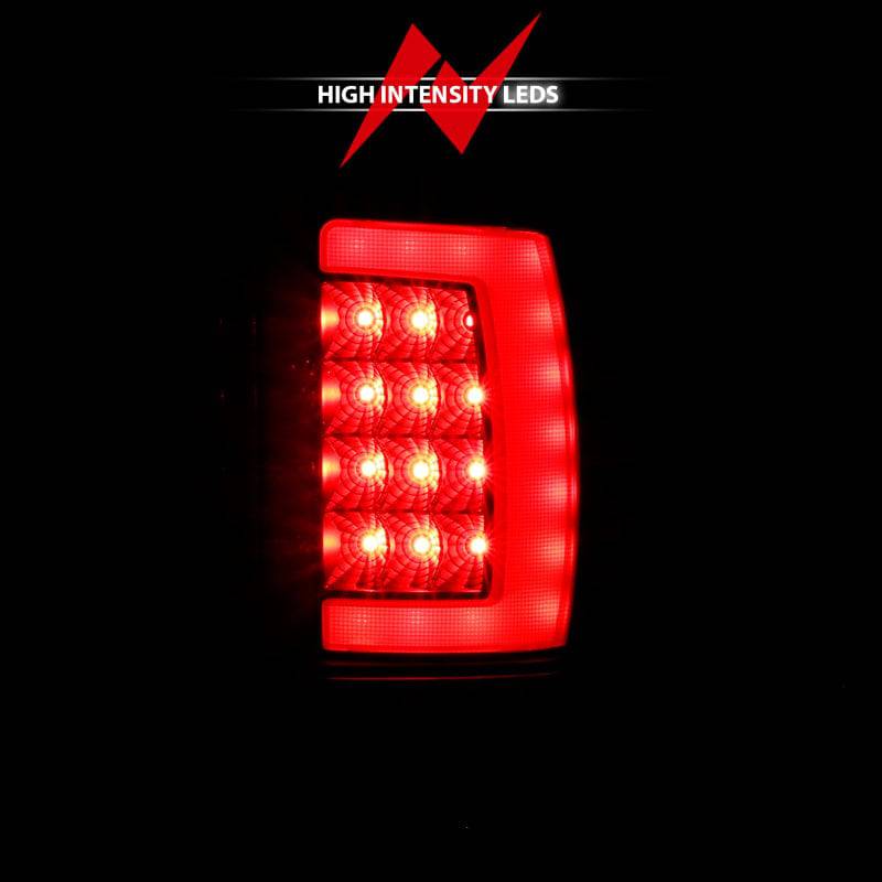 ANZO 1994-2001 Dodge Ram 1500 LED Taillights Plank Style Black w/Clear Lens - Striker Modified