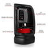 ANZO 1994-2001 Dodge Ram 1500 LED Taillights Plank Style Black w/Clear Lens - Striker Modified