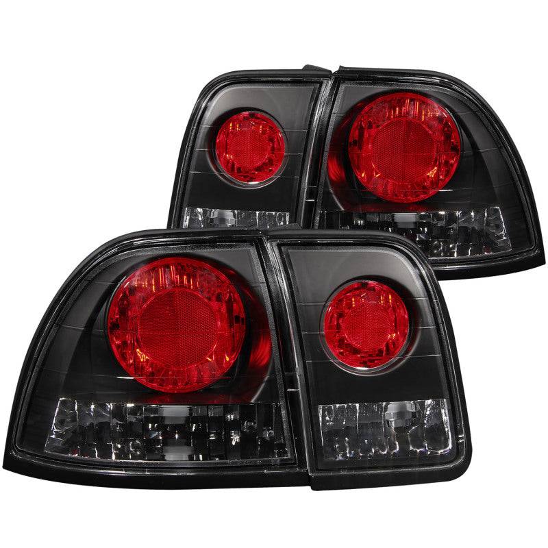 ANZO 1996-1997 Honda Accord Taillights Black - Striker Modified
