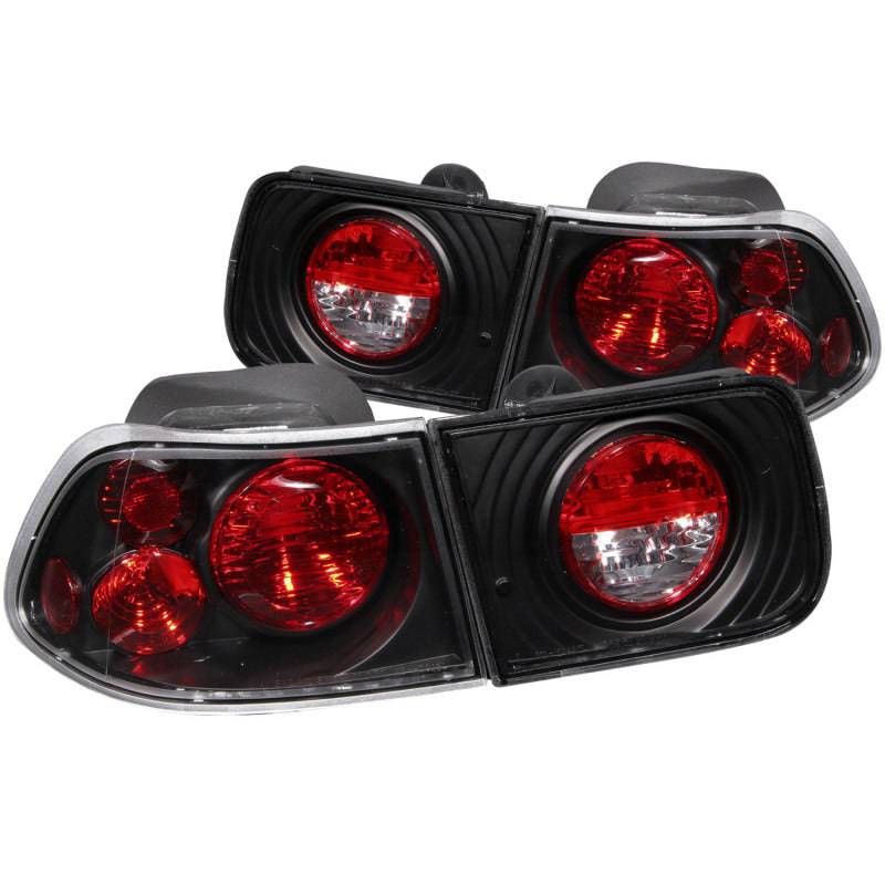 ANZO 1996-2000 Honda Civic Coupe Taillights Black - Striker Modified