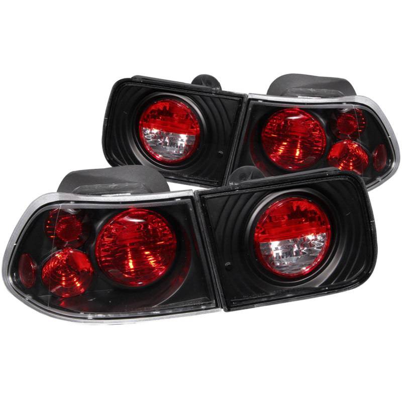 ANZO 1996-2000 Honda Civic Coupe Taillights Black - Striker Modified