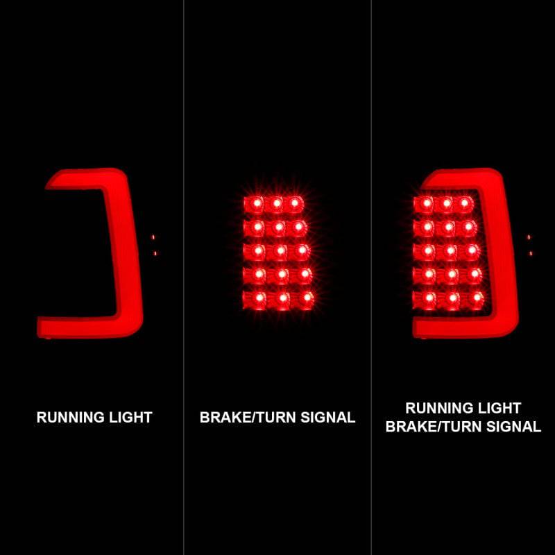 ANZO 1997-2004 Dodge Dakota LED Taillights Black Housing Clear Lens Pair - Striker Modified