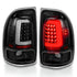 ANZO 1997-2004 Dodge Dakota LED Taillights Black Housing Clear Lens Pair - Striker Modified