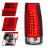 ANZO 1999-2000 Cadillac Escalade LED Taillights Chrome Housing Red/Clear Lens Pair - Striker Modified