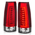 ANZO 1999-2000 Cadillac Escalade LED Taillights Chrome Housing Red/Clear Lens Pair - Striker Modified