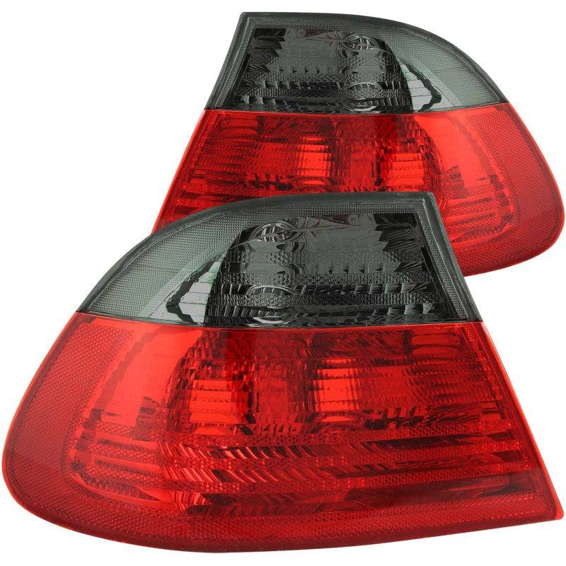 ANZO 2000-2003 BMW 3 Series E46 Taillights Red/Smoke - Outer - Striker Modified
