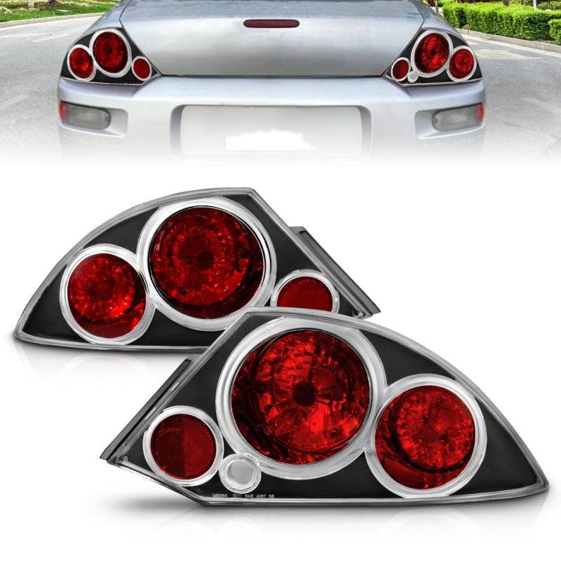 ANZO 2000-2005 Mitsubishi Eclipse Taillights Black - Striker Modified