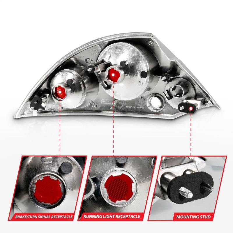 ANZO 2000-2005 Mitsubishi Eclipse Taillights Black - Striker Modified