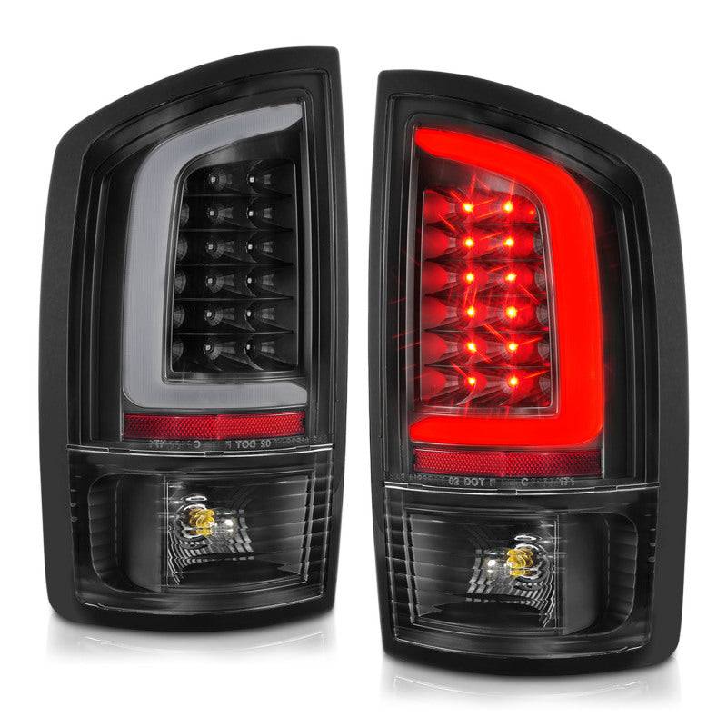 ANZO 2002-2006 Dodge  Ram 1500 LED Tail Lights w/ Light Bar Black Housing Clear Lens - Striker Modified