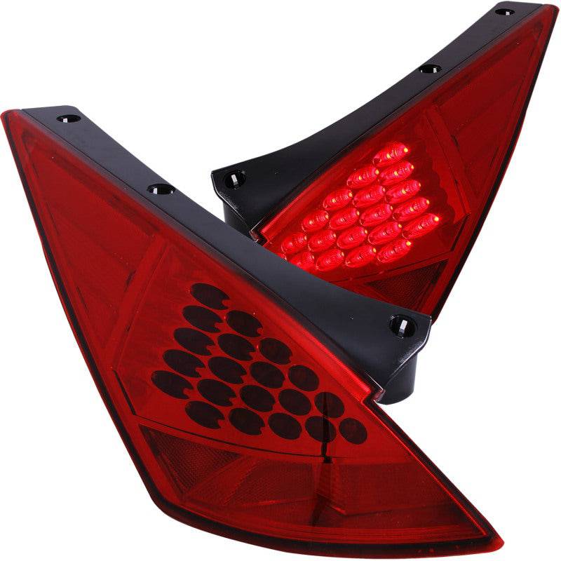 ANZO 2003-2005 Nissan 350Z LED Taillights Red - Striker Modified
