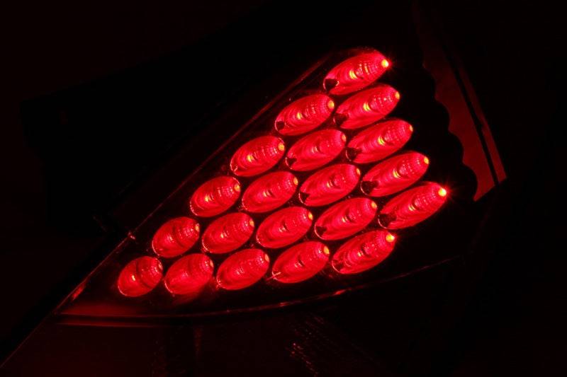 ANZO 2003-2005 Nissan 350Z LED Taillights Red - Striker Modified