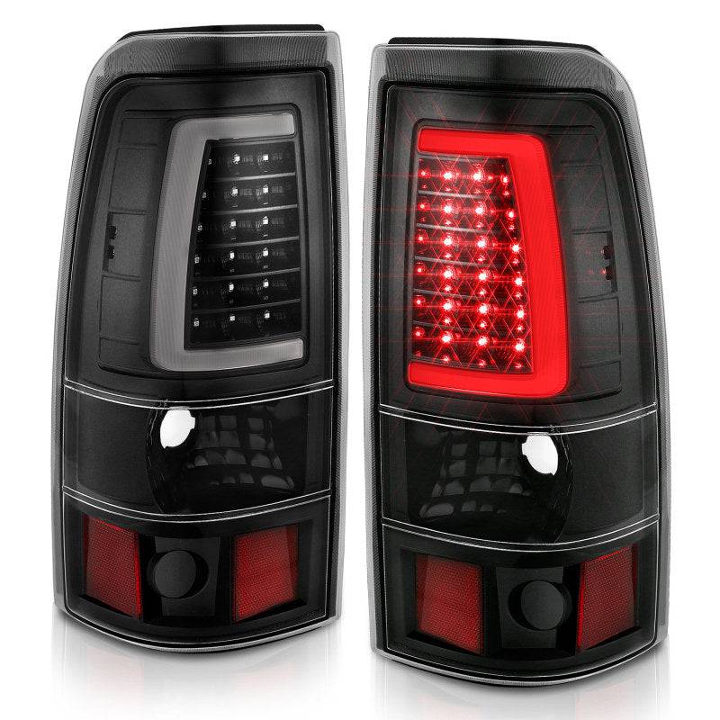 ANZO 2003-2006 Chevy Silverado 1500 LED Taillights Plank Style Black w/Clear Lens - Striker Modified