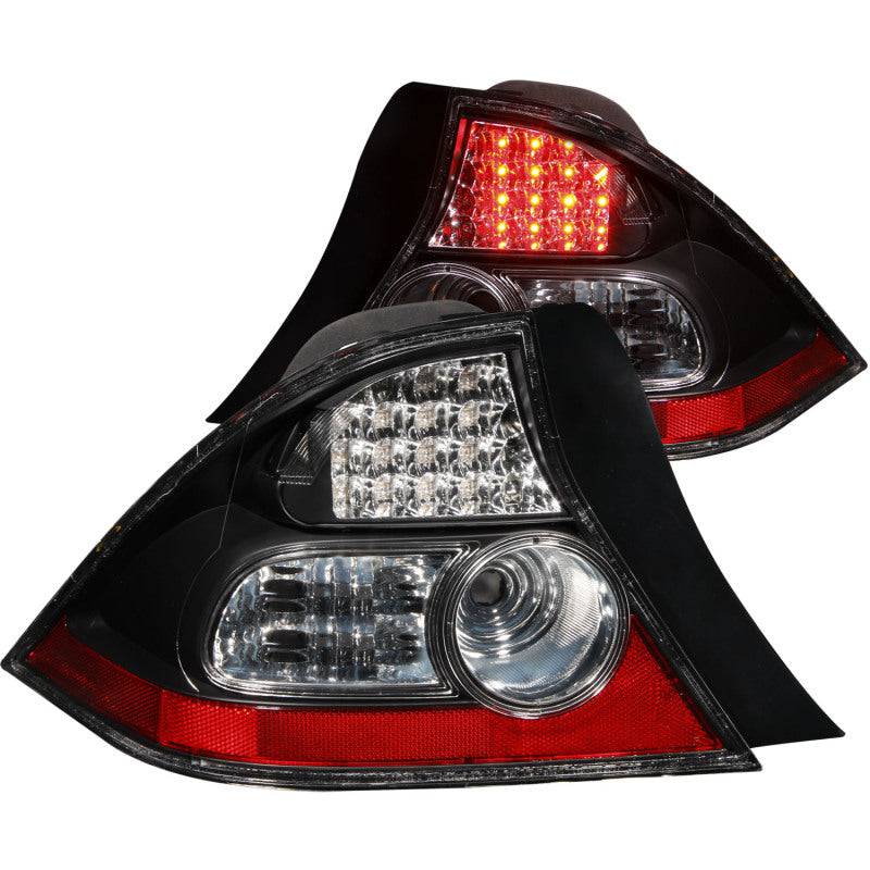ANZO 2004-2005 Honda Civic LED Taillights Black - Striker Modified