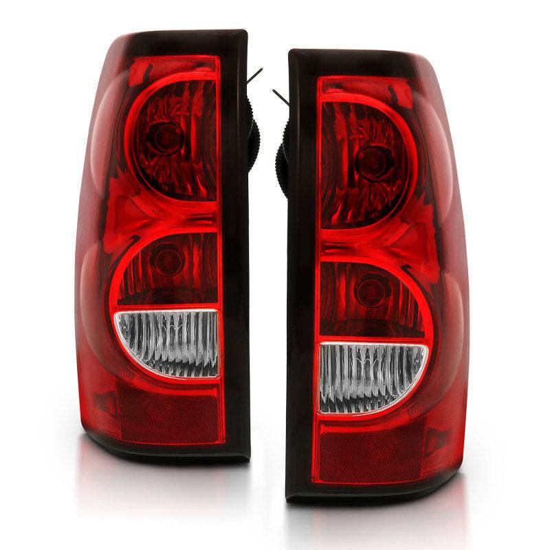 ANZO 2004-2007 Chevy Silverado Taillight Red/Clear Lens w/Black Trim (OE Replacement) - Striker Modified