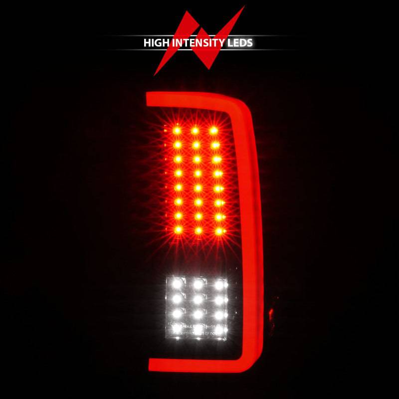 ANZO 2007-2013 Chevrolet Silverado1500/ 2500/ 3500 LED Tail Lights w/ Light Bar Black Housing Smoke - Striker Modified