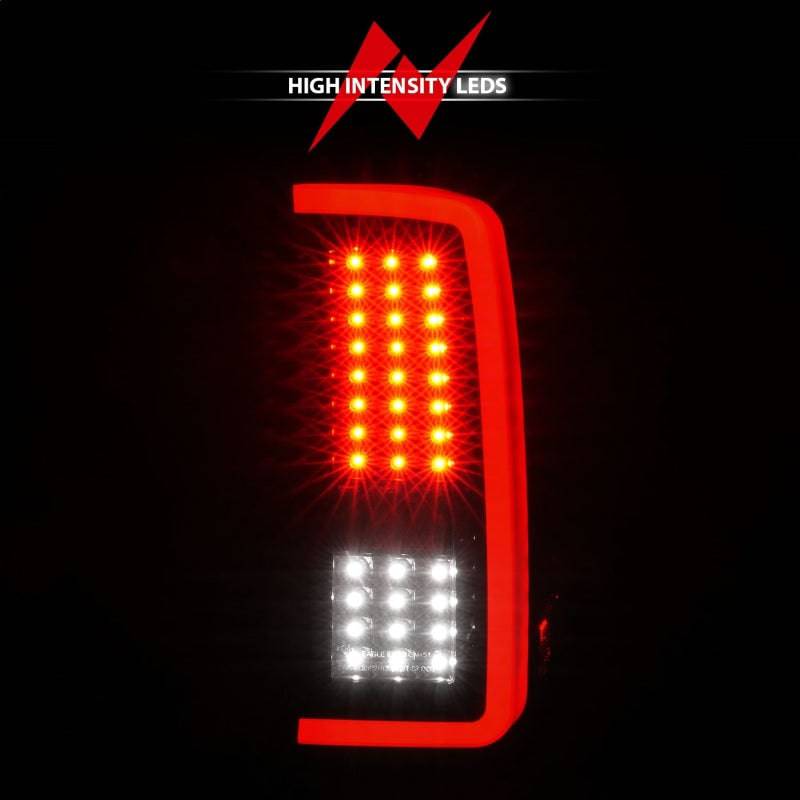 ANZO 2007-2013 Chevrolet Silverado1500/ 2500/ 3500 LED Tail Lights w/ Light Bar Black Housing Smoke - Striker Modified