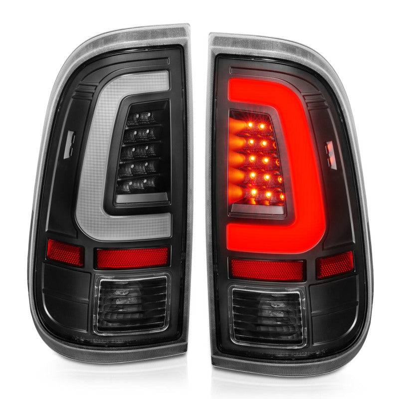 ANZO 2008-2016 Ford F-250 LED Taillights Black Housing Clear Lens (Pair) - Striker Modified