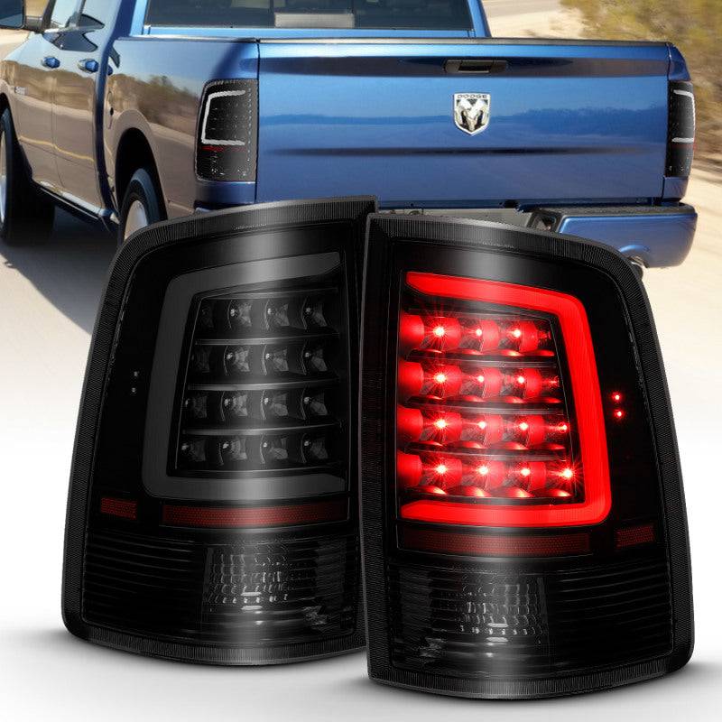 ANZO 2009-2018 Dodge Ram 1500 LED Taillight Plank Style Black w/Smoke Lens - Striker Modified