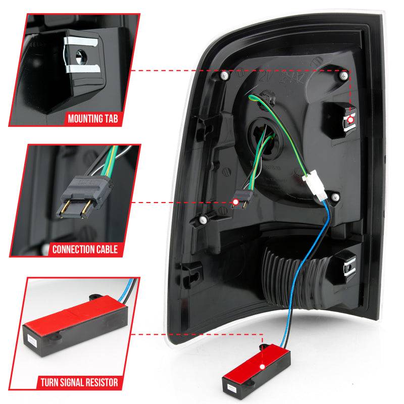ANZO 2009-2018 Dodge Ram 1500 LED Taillight Plank Style Black w/Smoke Lens - Striker Modified