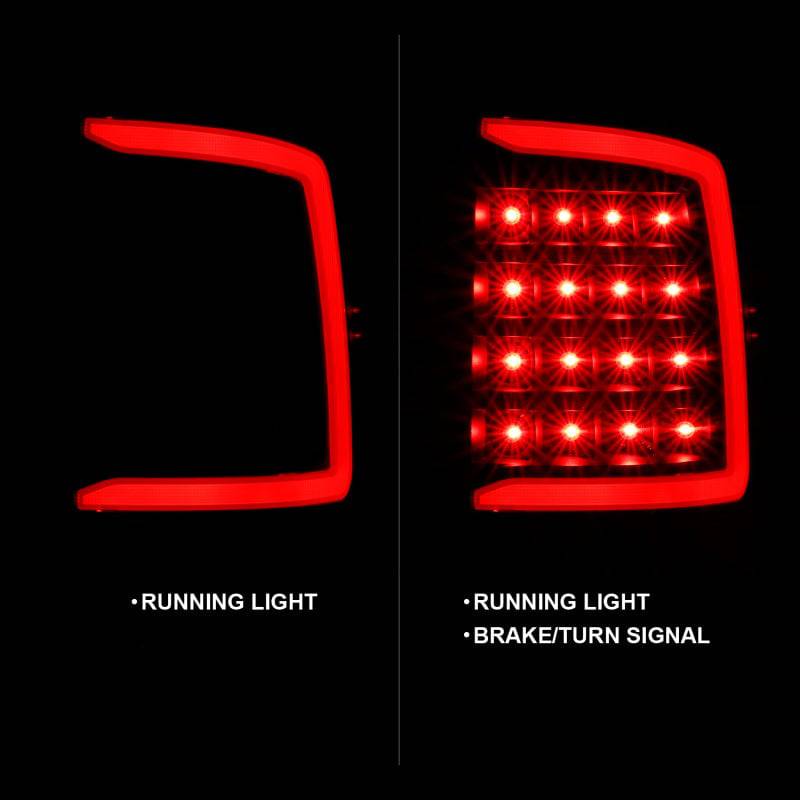 ANZO 2009-2018 Dodge Ram 1500 LED Taillight Plank Style Black w/Smoke Lens - Striker Modified