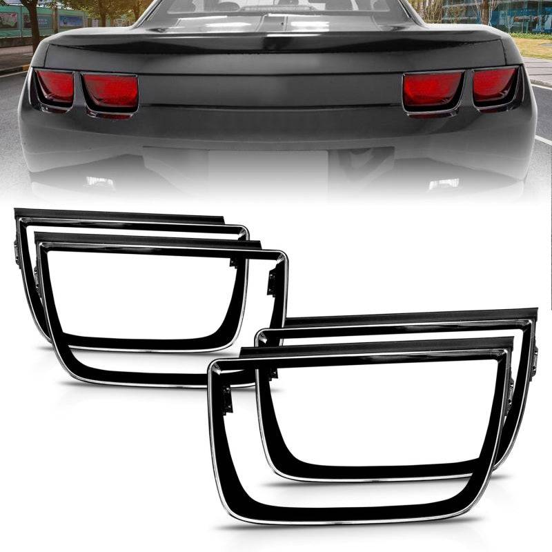 ANZO 2010-2013 Chevrolet Camaro Taillight Bezels - 4pc Gloss Black - Striker Modified