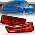 ANZO 2012-2018 Audi A6 LED Taillight Black Housing Red/Clear Lens 4 pcs (Sequential Signal) - Striker Modified