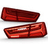 ANZO 2012-2018 Audi A6 LED Taillight Black Housing Red/Clear Lens 4 pcs (Sequential Signal) - Striker Modified