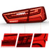 ANZO 2012-2018 Audi A6 LED Taillight Black Housing Red/Clear Lens 4 pcs (Sequential Signal) - Striker Modified
