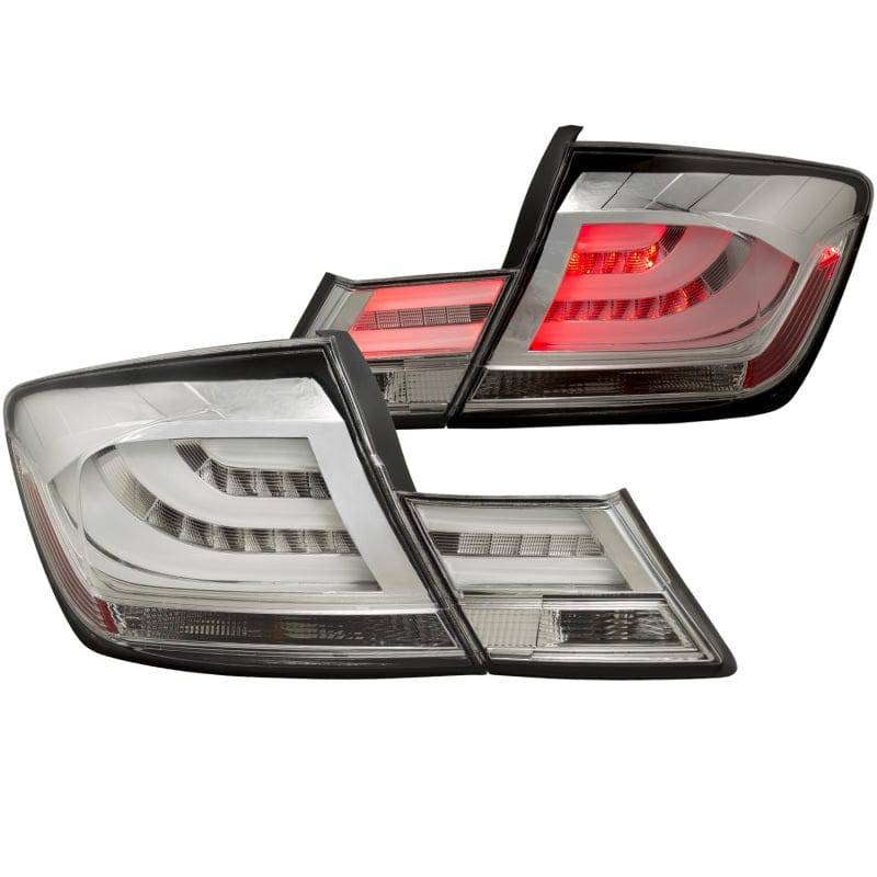 ANZO 2013-2015 Honda Civic (excludes hybrid) LED Taillights Chrome - Striker Modified