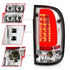 ANZO 95-00 Toyota Tacoma LED Taillights Chrome Housing Clear Lens (Pair) - Striker Modified