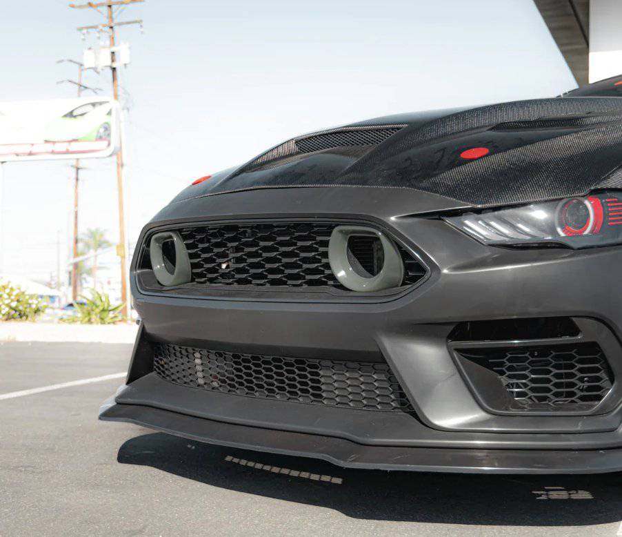 2018-2022 Ford Mustang MACH1 Conversion Bumper Kit with Upper Grille LED Lights - Striker Modified