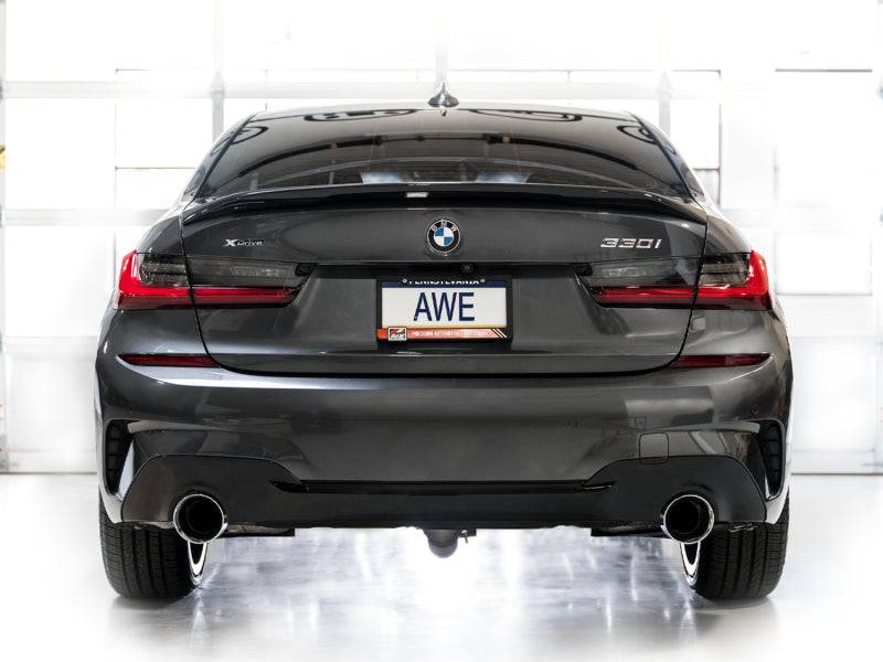 AWE 19-23 BMW 330i / 21-23 BMW 430i Base G2X Touring Axle Back Exhaust - Chrome Silver - Striker Modified