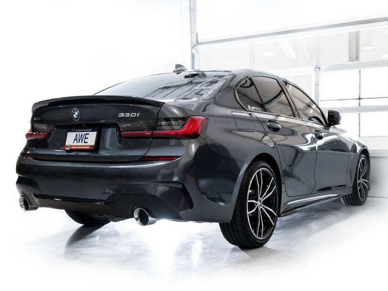 AWE 19-23 BMW 330i / 21-23 BMW 430i Base G2X Touring Axle Back Exhaust - Chrome Silver - Striker Modified