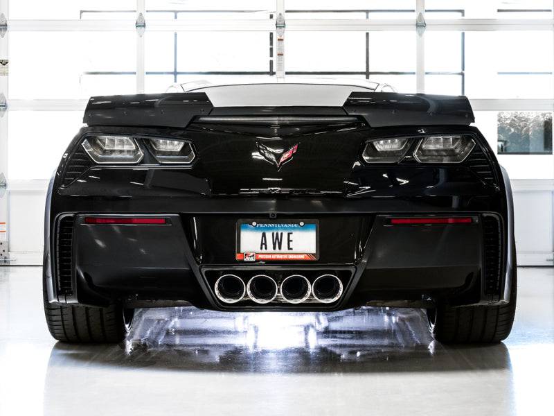 AWE Tuning 14-19 Chevy Corvette C7 Z06/ZR1 (w/o AFM) Track Edition Axle-Back Exhaust w/Chrome Tips - Striker Modified