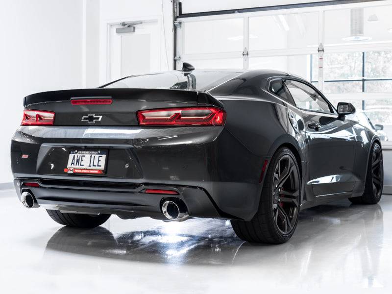 AWE Tuning 16-18 Chevrolet Camaro SS Axle-back Exhaust - Touring Edition (Chrome Silver Tips) - Striker Modified