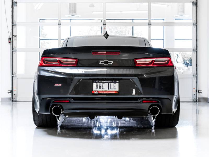 AWE Tuning 16-18 Chevrolet Camaro SS Axle-back Exhaust - Touring Edition (Chrome Silver Tips) - Striker Modified