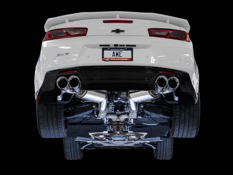AWE Tuning 16-19 Chevrolet Camaro SS Axle-back Exhaust - Touring Edition (Quad Chrome Silver Tips) - Striker Modified