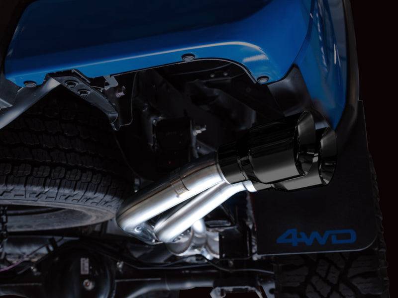 AWE 16-22 Toyota Tacoma 0FG Catback Exhaust w/ BashGuard - Dual Diamond Black Tips - Striker Modified
