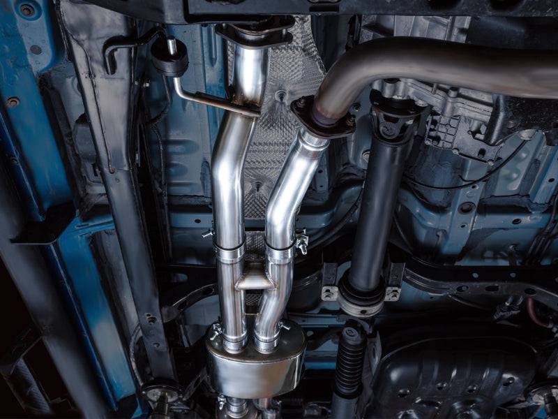 AWE 16-22 Toyota Tacoma 0FG Catback Exhaust w/ BashGuard - Dual Diamond Black Tips - Striker Modified