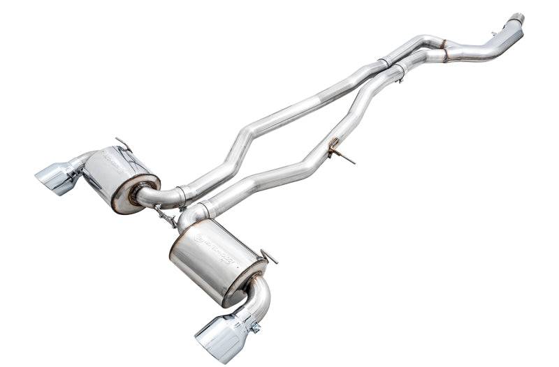 AWE 2020 Toyota Supra A90 Non-Resonated Touring Edition Exhaust - 5in Chrome Silver Tips - Striker Modified