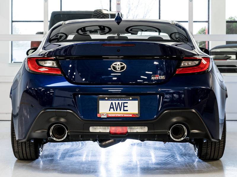 AWE Subaru BRZ/ Toyota GR86/ Toyota 86 Touring Edition Cat-Back Exhaust- Chrome Silver Tips - Striker Modified
