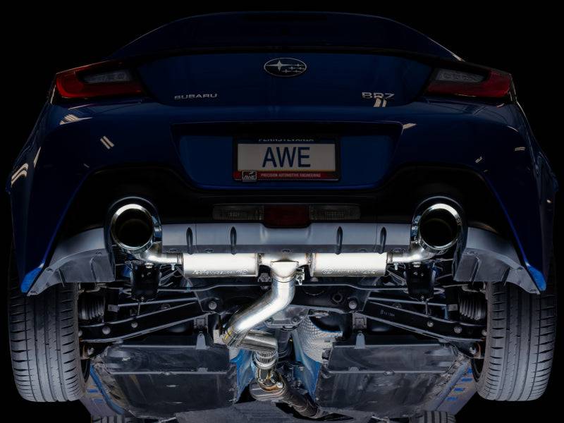 AWE Subaru BRZ/ Toyota GR86/ Toyota 86 Touring Edition Cat-Back Exhaust- Chrome Silver Tips - Striker Modified