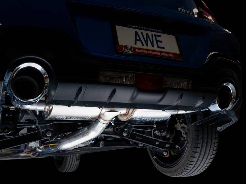 AWE Subaru BRZ/ Toyota GR86/ Toyota 86 Touring Edition Cat-Back Exhaust- Chrome Silver Tips - Striker Modified