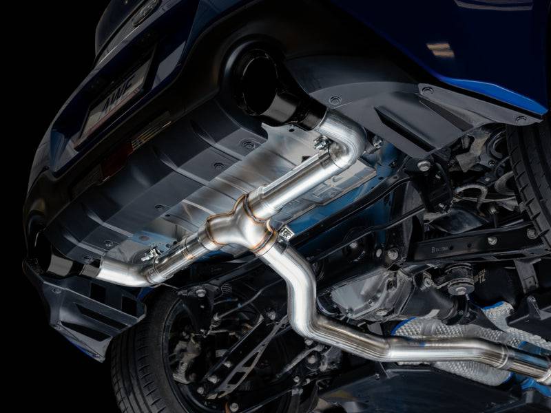 AWE Subaru BRZ / Toyota GR86 / Toyota 86 Track Edition Cat-Back Exhaust- Diamond Black Tips - Striker Modified