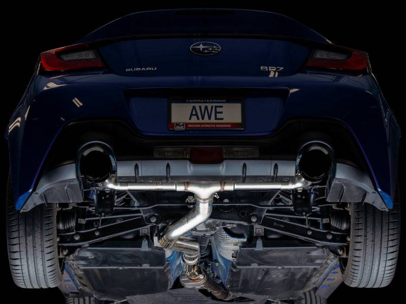 AWE Subaru BRZ / Toyota GR86 / Toyota 86 Track Edition Cat-Back Exhaust- Diamond Black Tips - Striker Modified