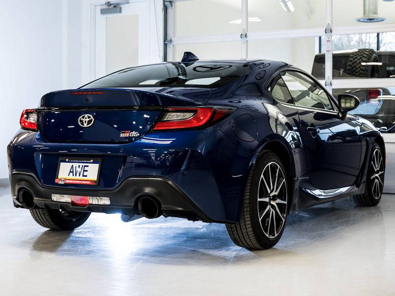 AWE Subaru BRZ / Toyota GR86 / Toyota 86 Track Edition Cat-Back Exhaust- Diamond Black Tips - Striker Modified